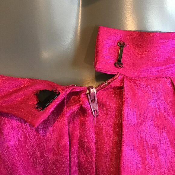 Hot Pink Pleated A-Line Maxi Skirt Size S - Picture 3 of 8